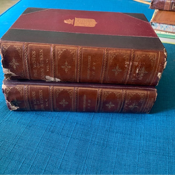 Lot Of 2 Books The Works Of John Ruskin, Vol. V, VI Modern Painters. - Picture 2 of 9